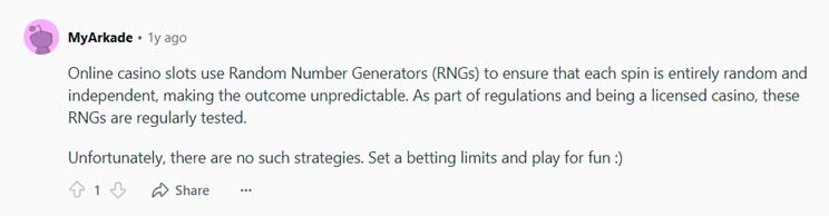 slot strategies by user MyArkade on Reddit